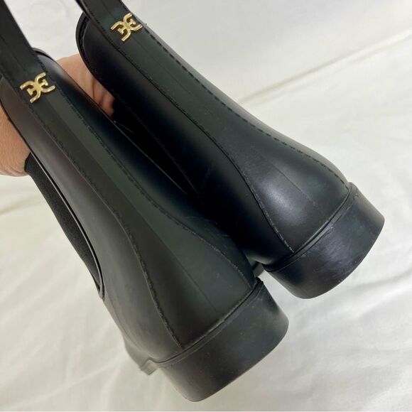 SAM EDELMAN Tinsley Matte Chelsea Rain Booties Boots Black Size 8 - Picture 6 of 10